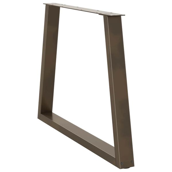 vidaXL Esstischbeine V-Form 2 St&uuml;ck Naturstahl 100x(72-73,3) cm Stahl