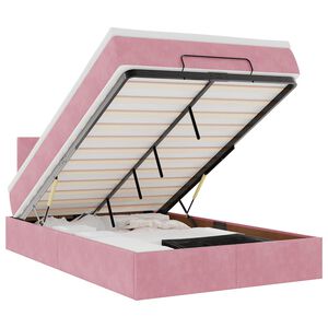 vidaXL Ottoman-Bett mit Matratze Rosa 120x190 cm Samt