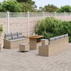 vidaXL Garten-Sofa-Set mit Kissen 10 pcs Beige und Hellgrau
