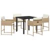 vidaXL Garten Essgruppe 5 Stk. Beige Poly-Rattan