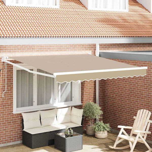 vidaXL Einziehbare Markise Beige 350 x 250 cm Polyester und Aluminium