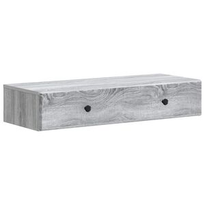 vidaXL Wandmontierter Beistelltisch Graues Sonoma 87,5 x 34,5 x 17 cm