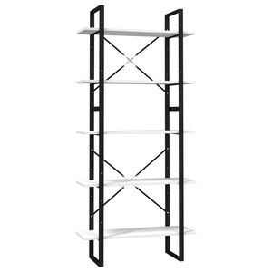 vidaXL B&uuml;cherregal 5 F&auml;cher Wei&szlig; 80x30x175 cm Massivholz Kiefer