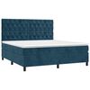 vidaXL Boxspringbett mit Matratze Dunkelblau 160x200 cm Samt