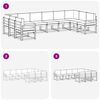 vidaXL Outdoor-Sofagarnitur mit Kissen 10 pcs Natur und Beige