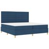 vidaXL LED Boxspringbett mit Matratze Blau 200 x 200 cm Stoff