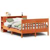 vidaXL Massivholzbett mit Regal ohne Matratze Wachsbraun 135x190 cm
