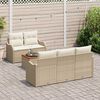 vidaXL Garten-Sofa-Set 6 pcs Beige Poly Rattan