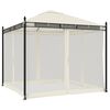 vidaXL Pavillon mit Netzwänden Creme 2,93x2,93 m Stahl