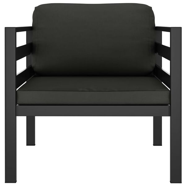vidaXL 3-tlg. Garten-Lounge-Set mit Kissen Aluminium Anthrazit