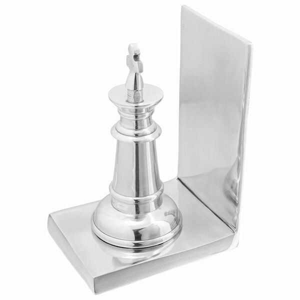 vidaXL Buchst&uuml;tzen 2 pcs Silber 11 x 12 x 19,5 cm Aluminium