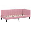 vidaXL Eckbettgestell mit Matratze mit Kopfteil Rosa 90 x 200 cm Samt