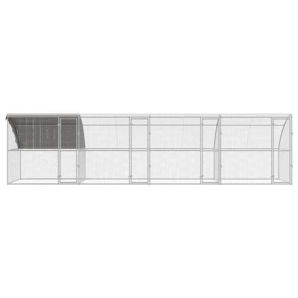 vidaXL H&uuml;hnerk&auml;fig 4 pcs Silber 800 x 200 x 200 cm Stahl und PE