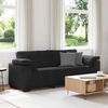 vidaXL 3-Sitzer-Sofa Schwarz 178 cm Samt