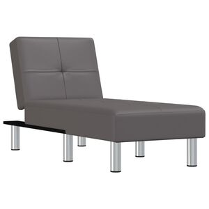 vidaXL Chaiselongue Grau Kunstleder