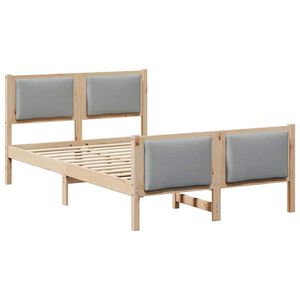 vidaXL Bettrahmen mit Kopfteil Hellgrau 120 x 200 cm Stoff