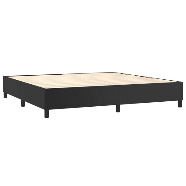 vidaXL Boxspringbett mit Matratze Schwarz 200x200 cm Kunstleder