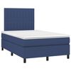 vidaXL Boxspringbett mit Matratze & LED Blau 120x200 cm Stoff
