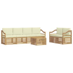 vidaXL Outdoor-Sofagarnitur 7 stk. Wei&szlig; und Creme Polyester