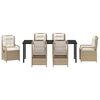 vidaXL Garten Essgruppe 7 pcs Beige und Cremewei&szlig; Poly-Rattan