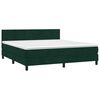 vidaXL Boxspringbett mit Matratze Dunkelgr&uuml;n 160x200 cm Samt