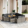 vidaXL 9-tlg. Garten-Sofagarnitur mit Kissen Grau Poly Rattan