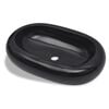 vidaXL Keramik Waschbecken schwarz oval
