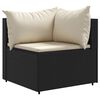 vidaXL 7-tlg. Garten-Lounge-Set mit Kissen Schwarz Poly Rattan