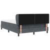 vidaXL Boxspringbett mit Matratze Dunkelgrau 160 x 200 cm Samt