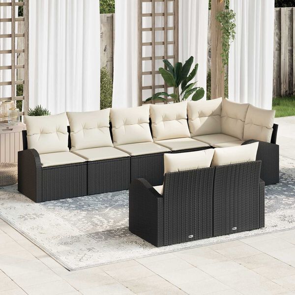 vidaXL Gartensofa-set 8 pcs Poly-Rattan