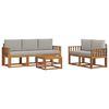 vidaXL Outdoor-Sofagarnitur mit Kissen 6 pcs Nat&uuml;rlich und Hellgrau