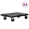 vidaXL Transportroller 3 Stk. Schwarz 58x38x12 cm Polypropylen