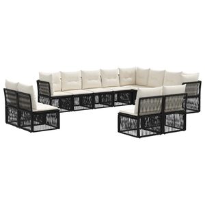 vidaXL Gartensofa-set 12 stk. Schwarz Poly-Rattan