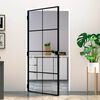 vidaXL Innent&uuml;r Schwarz 102x201,5 cm Hartglas & Aluminium Schlank