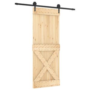 vidaXL Schiebet&uuml;r 80 x 210 cm Massivkiefer (Unbehandelt)