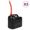 vidaXL Benzinkanister mit Flexiblem Ausgie&szlig;er 3 Stk. Schwarz 20 L