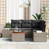 vidaXL Gartensofa-set mit Kissen 5 pcs Grau Poly-Rattan