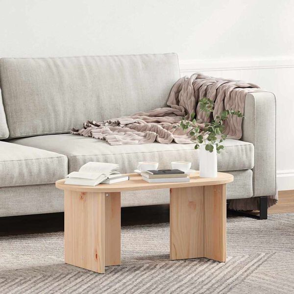 vidaXL Couchtisch Natur 80 x 39,5 x 35 cm Massivholz Kiefer