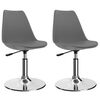 vidaXL Drehbare Esszimmerst&uuml;hle 2 Stk. Hellgrau Kunstleder