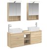 vidaXL Badezimmerm&ouml;bel-Set 5 pcs Sonoma-Eiche Ingenieurholz und Glas