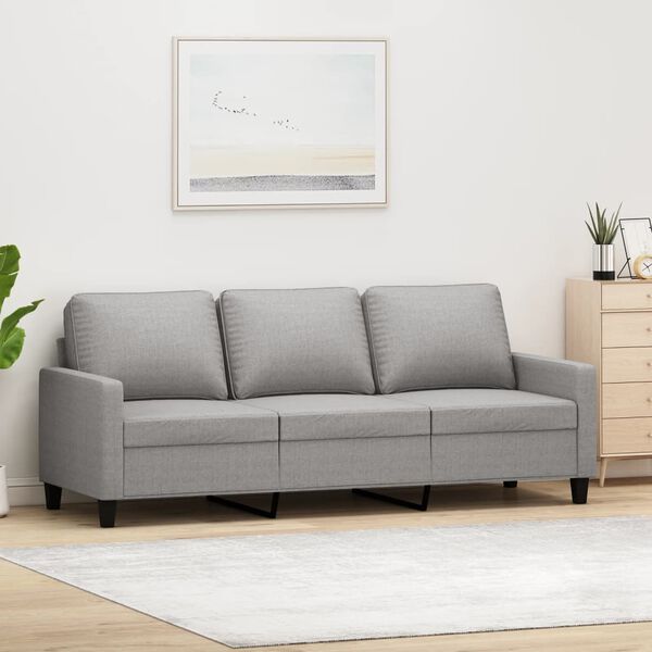 vidaXL 3-Sitzer-Sofa Hellgrau 180 cm Stoff