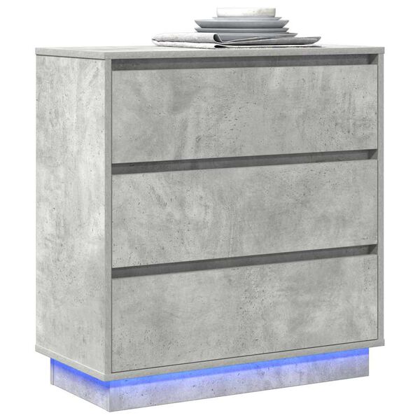 vidaXL Nachttisch Beton Grau 71 x 34,5 x 75 cm Holzwerkstoff
