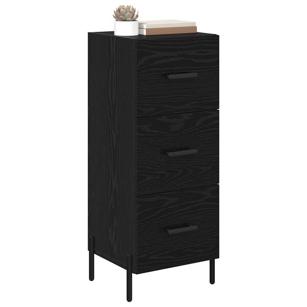 vidaXL Sideboard Schwarz Eichen-Optik 34 x 34,5 x 90 cm Holzwerkstoff