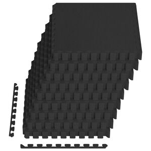 vidaXL Bodenmatten 54 Stk. 4,86 m&sup2; EVA-Schaumstoff Schwarz
