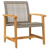 vidaXL 5-tlg. Garten-Lounge-Set Grau Poly Rattan und Akazienholz