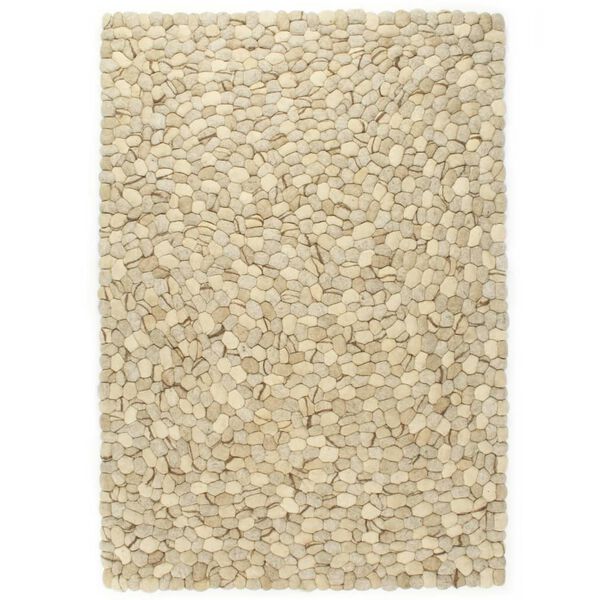 vidaXL Teppich Wollfilz Kiesel 80&times;150cm Beige/Grau/Braun/Schokolade