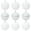 vidaXL Weihnachtsbaumkugel Set XL 9 Stk. Wei&szlig; &Oslash; 15 cm Kunststoff LEDs
