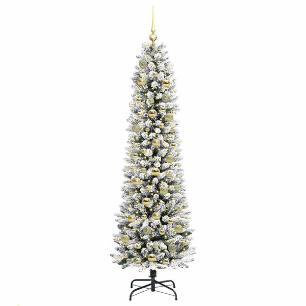 vidaXL K&uuml;nstlicher Weihnachtsbaum mit 300 LEDs mit St&auml;nder Wei&szlig; 180 cm