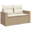 vidaXL 5-tlg. Garten-Sofagarnitur mit Kissen Beige Poly Rattan