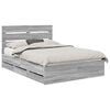vidaXL Bettrahmen Sonoma-Grau 160 x 200 cm Ingenieurs Holz